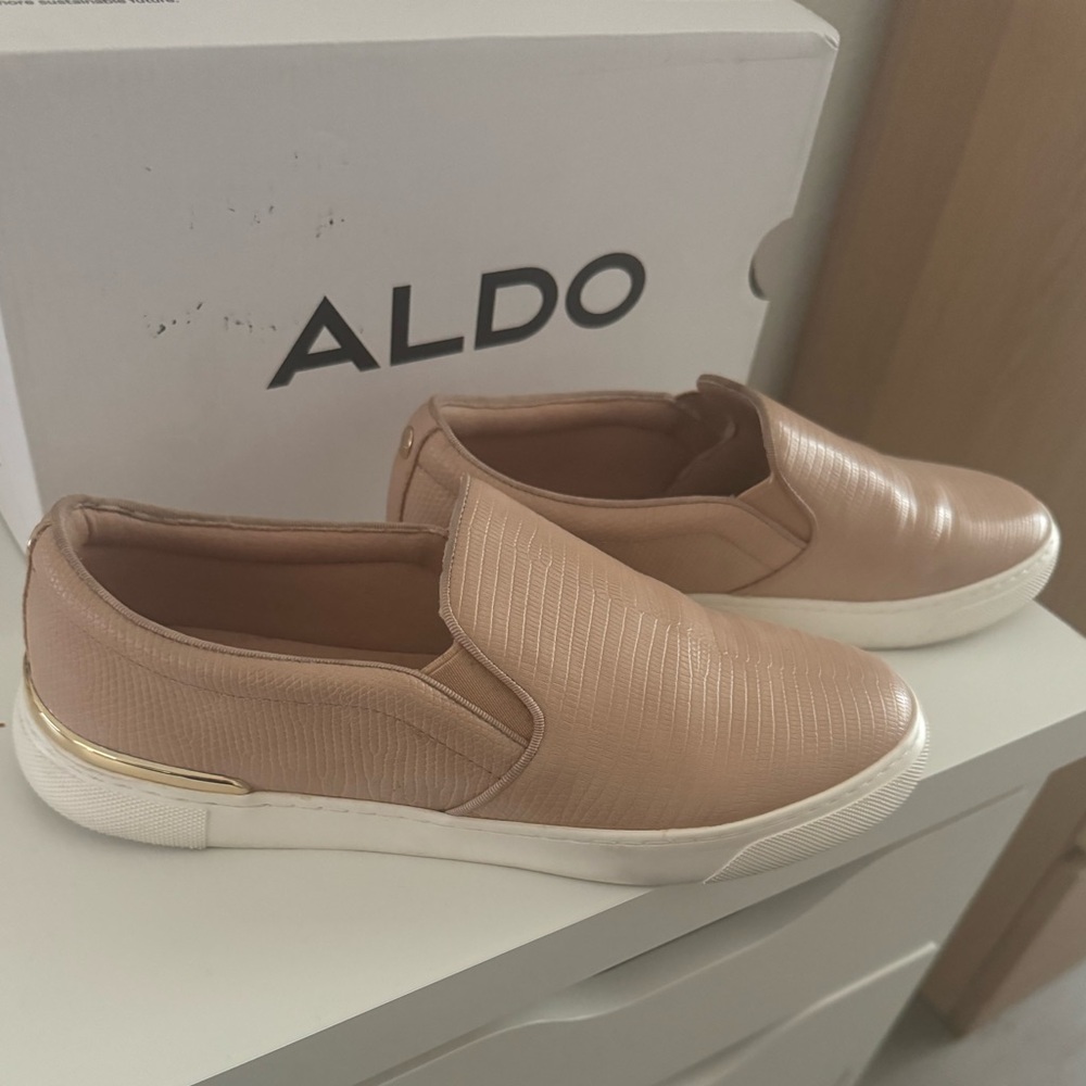 Aldo Nude Slip-On Sneakers - size 8